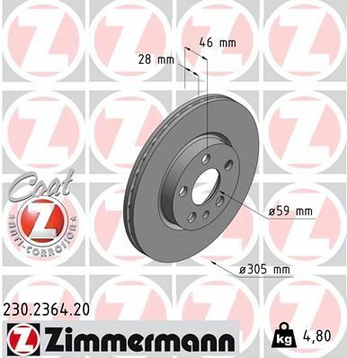 Диск тормозной (передний) Fiat Scudo/Peugeot Expert/Citroen Jumpy 96-(257x20) (с покрытием) (вент.)