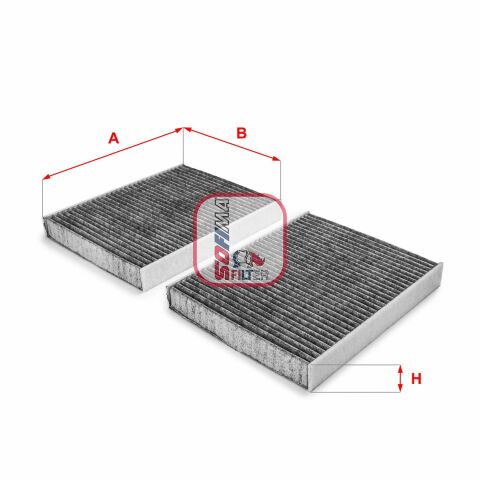 Фильтр салона BMW 5 (F10/F11/F07)/6 (F06/F12/F13)/7 (F01-F04) 08-18 (угольный) (к-кт 2 шт.)