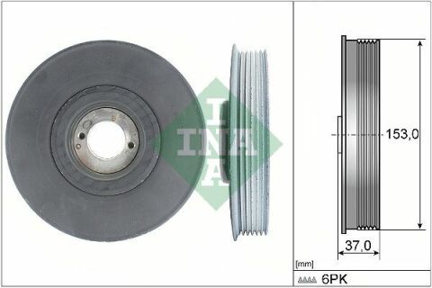 Шків колінвалу Citroen Berlingo/Jumpy/Peugeot Expert 1.9D/2.0HDI 98- (6PK) Шків колінвалу Citroen Berlingo/Jumpy/Peugeot Expert 1.9D/2.0HDI 98- (6PK)