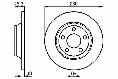 Диск тормозной (передний) Audi A4 94-01 (280х13)