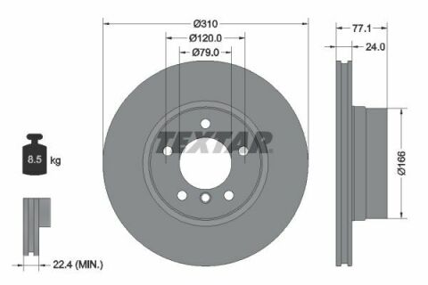 Диск гальмівний (передній) BMW 5 (E60/E61) 03-10 (310x24) PRO+