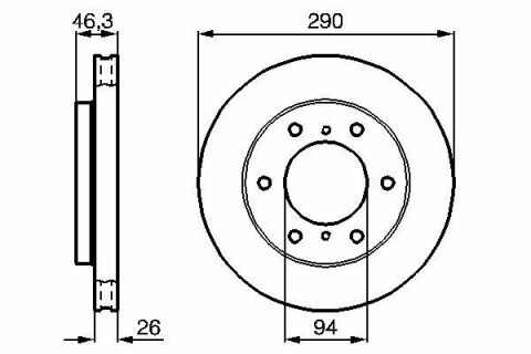 Диск гальмівний (передній) Mitsubishi Pajero 00- (290x26)