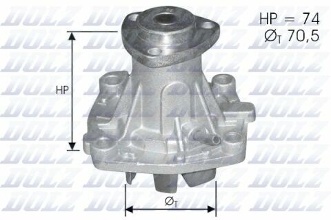 DOLZ ALFA ROMEO Помпа воды (без корпуса) 155,164 2.5TD 95-,Chrysler Voyager 95-