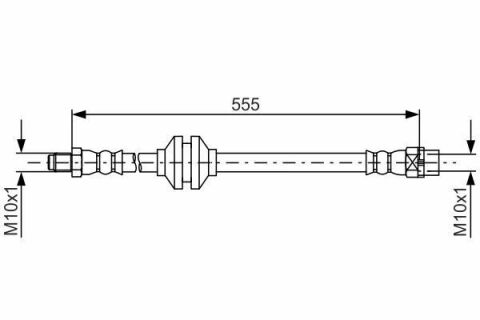 Шланг гальмівний (передній) BMW 7 (E65/E66/E67) 02-08 (L=555mm)