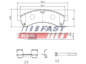 Колодки тормозные дисковые задние IVECO Daily E5 11-14, Daily E4 06-11, Daily E6 14-