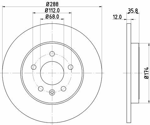 MINTEX  AUDI Диск тормозной задний A4 00-