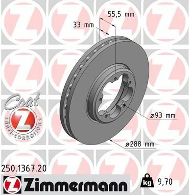 Диск тормозной (передний) Ford Transit 13-(288x33) (с покрытием)