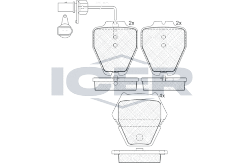 Колодки гальмівні (передні) Audi A4 97-01/A6 97-05/VW Passat B5 00-05/Phaeton 02-08 (+датчики)