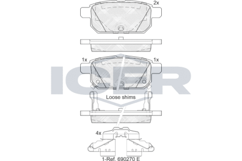 Колодки гальмівні (задні) Suzuki Vitara III 15-/SX4 S-cross 13-/Swift IV 10-/Baleno 16-