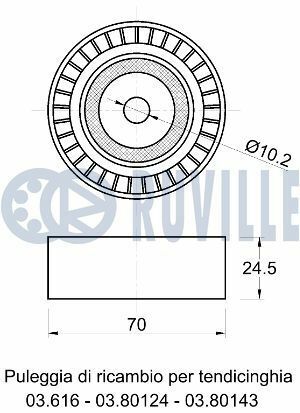 RUVILLE BMW Ролик натягне.3/5/7серія 90-