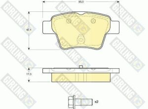 Комплект гальмівних накладок, дискове гальмо