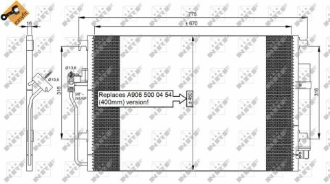 Радиатор кондиционера MB Sprinter 906 06-