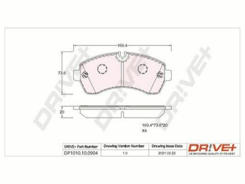 DP1010.10.0904 Drive+ - Гальмівні колодки до дисків