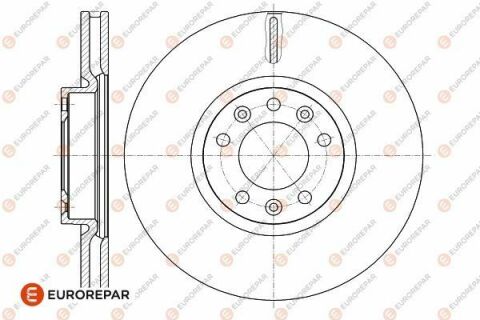 EUROREPAR Диск тормозной передний CITROEN BERLINGO, BERLINGO MULTISPACE, BERLINGO/MINIVAN, C4 GRAND PICASSO II, C4 PICASSO II, C4 SPACETOURER, C5 AIRCROSS, C5 III 1.2-2.2D 04.09-