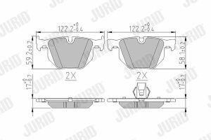 JURID BMW Гальмівні колодки задн.5 E60 03-