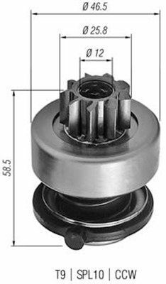 MAGNETI MARELLI Бендікс (z=9) PORSCHE 2,5/2,7 LADA 2110 [940113020255]