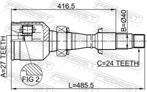 ШРУС ВНУТРІШНІЙ ПРАВИЙ 27X40X24 TOYOTA CAMRY ACV3/MCV3 2001-2006 FEBEST 0111-MCV30RH