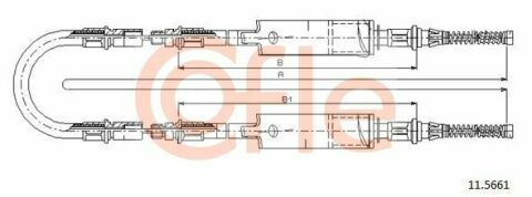 Трос ручного гальма зад. Transit 91-00 (2823/2x972+231) Трос ручного гальма зад. Transit 91-00 (2823/2x972+231)