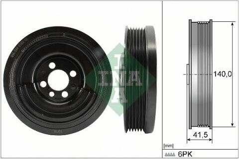 Шків колінвалу Audi A2/Skoda Fabia/Roomster/VW Polo 1.4 TDI 99-10 (6PK)