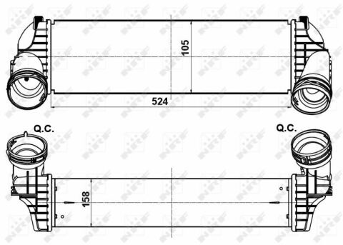 Радиатор интеркулера BMW (F16/F86)/X5 (E70/F15/F85)/X6 (E71/E72) 2.0D/3.0D 07-