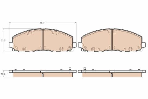 Колодки гальмівні CHRYSLER/FIAT/VW Voyager/Freemont/Routan "F "11>>