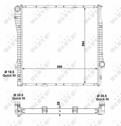 Радиатор охлаждения BMW X5 (E53) 3.0d/3.0/4.4i 00-06 (M57/M54/M62)