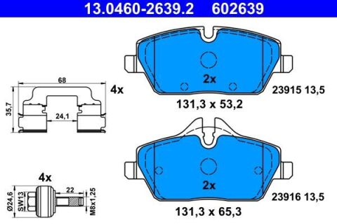 Колодки гальмівні (передні) BMW i3 (I01) 13- (Lucas/TRW) з аксесуарами