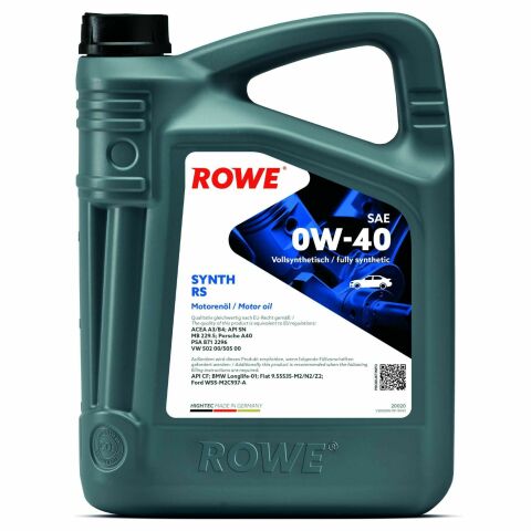 Моторное масло ROWE HIGHTEC SYNTH RS 0W-40, 5 литров Моторное масло ROWE HIGHTEC SYNTH RS 0W-40, 5 литров