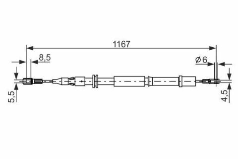 Трос ручника MB Vito (W638) 96-03 (1167мм)