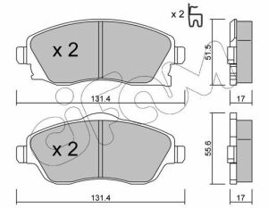 Тормозные колодки передние Corsa C 1,0-1,8 00- OPEL