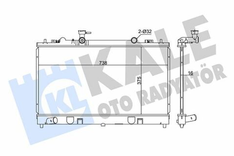 KALE MAZDA Радиатор охлаждения Mazda 6 2.0DI 02-