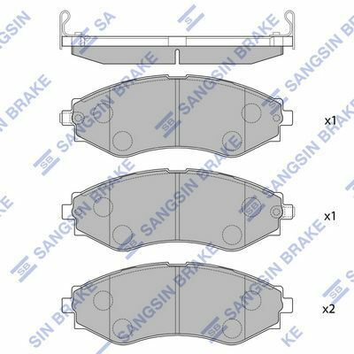 Колодки гальмівні дискові передні CHEVROLET Lacetti 04-13, Aveo T200 03-08, Epica V200 04-06, Epica V250 06-14, Evanda V200 04-06, Nubira 05-11, Tacuma 04-08; DAEWOO Lanos 97-09, Nubira 03-05, Nubira 99-03, Leganza 97-03, Lacetti Premiere 09-11