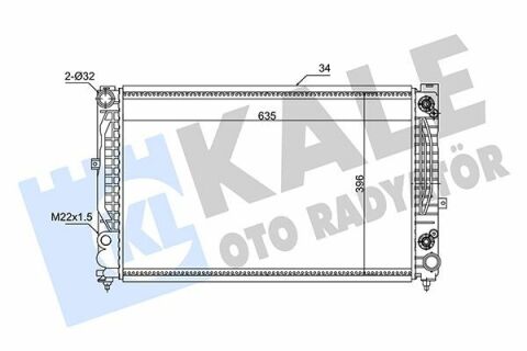 KALE VW Радіатор охолодження Audi A4 95-, Audi A6, Passat 96 2.4/2.8 96-