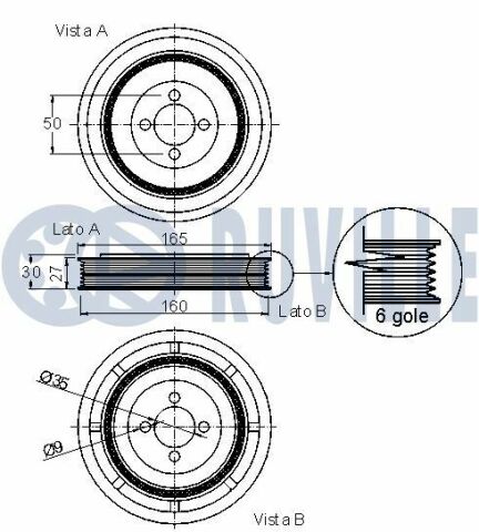 Шків коленвалу doblo 1.3 jtd 16v 03-