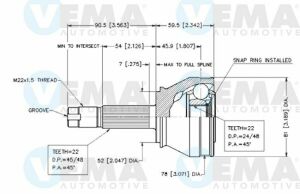 ШРУС внешний комплект FIAT Fiorino 88-00, Palio 96-20