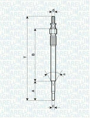 MAGNETI MARELLI Свічка розжарювання CITROEN C1, C2, C3, C4, C5, XSARA FORD FIESTA V, FUSION, FOCUS II MAZDA 2 PEUGEOT 107,206,307,407,1007 [062900022304]