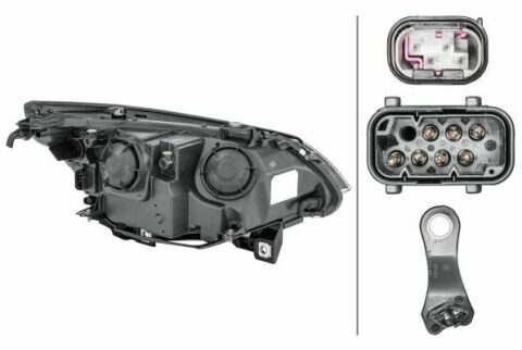 HELLA BMW Фара основная галоген с лампами,с мотором H7/H7 PY21W W5W лев.5 E60 03-07