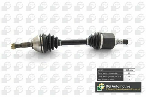 Піввісь Nissan Qashqai 2.0dCi 07-14 (29/29) 650mm Л.