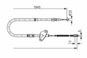 BOSCH DB Трос ручн.гальма лев.207-310 86-(нов.тип)1862мм