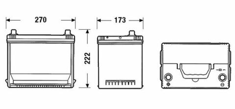 Акумуляторна батарея 75Ah/630A (270x173x222/+L/B01) Premium Азія