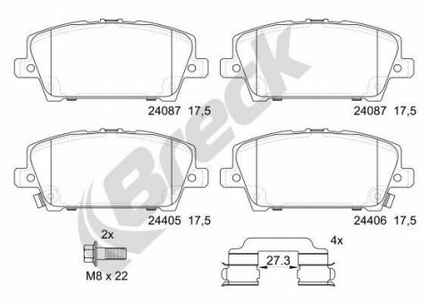 Колодки гальмівні (передні) Honda Civic VIII 05- (TRW) Колодки гальмівні (передні) Honda Civic VIII 05- (TRW)