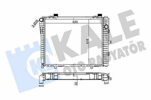 KALE DB Радіатор охолодження W202 2.0/2.3 95-
