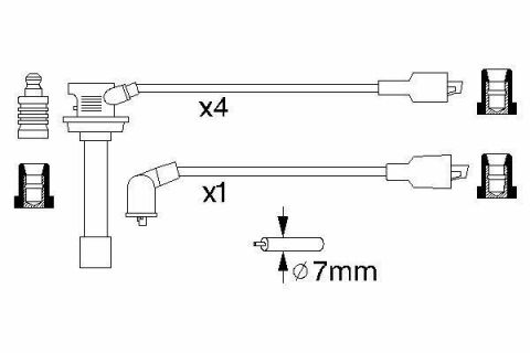 Проволоки высокого напряжения 5 шт SUZUKI Swift 1,6 91-95 B756