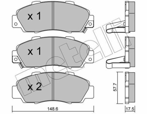 Колодки гальмівні (передні) Honda Accord V/VI 93-03/Civic 97-01