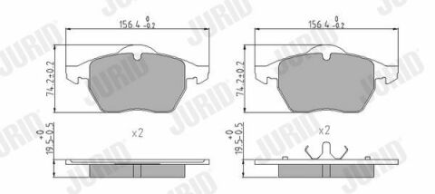 JURID AUDI Колодки гальмівні передні PASSAT 2.0 16V 99-