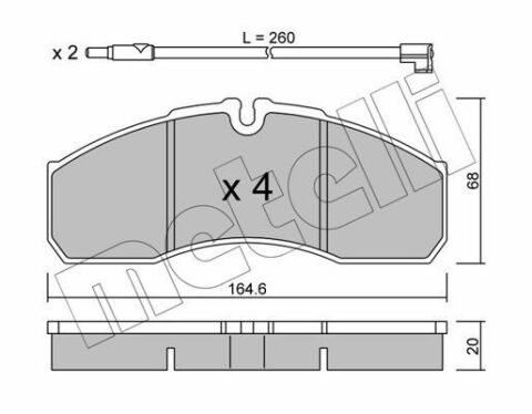 Тормозные колодки (передние/задние) Renault Mascott 99-10 (с датчиками)