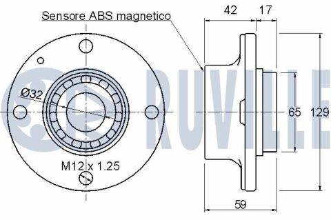 Подшипник ступицы зад. с датчиком abs c5 01-