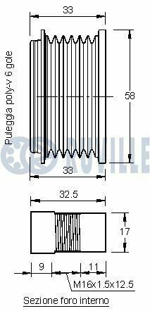 Шкив генератора jumpy,c5 2,0-2,2hdi 01-, peugeot 307/406/607/806