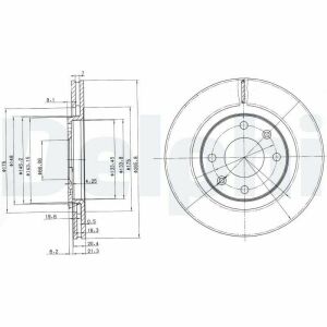 DELPHI CITROEN Диск тормозн.передн.Berlingo 96-,BX,Xantia,Xsara,ZX,Peugeot 206,405,Partner