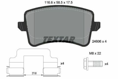 Колодки тормозные (задние) Audi A4/A5/Q5 07- (Lucas; 330mm) Q+